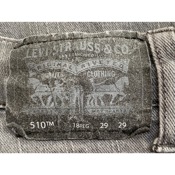 Levi’s 510 Skinny Factory Faded Black Denim Jeans Boys 18 Regular 28 x 28 - Picture 9 of 9